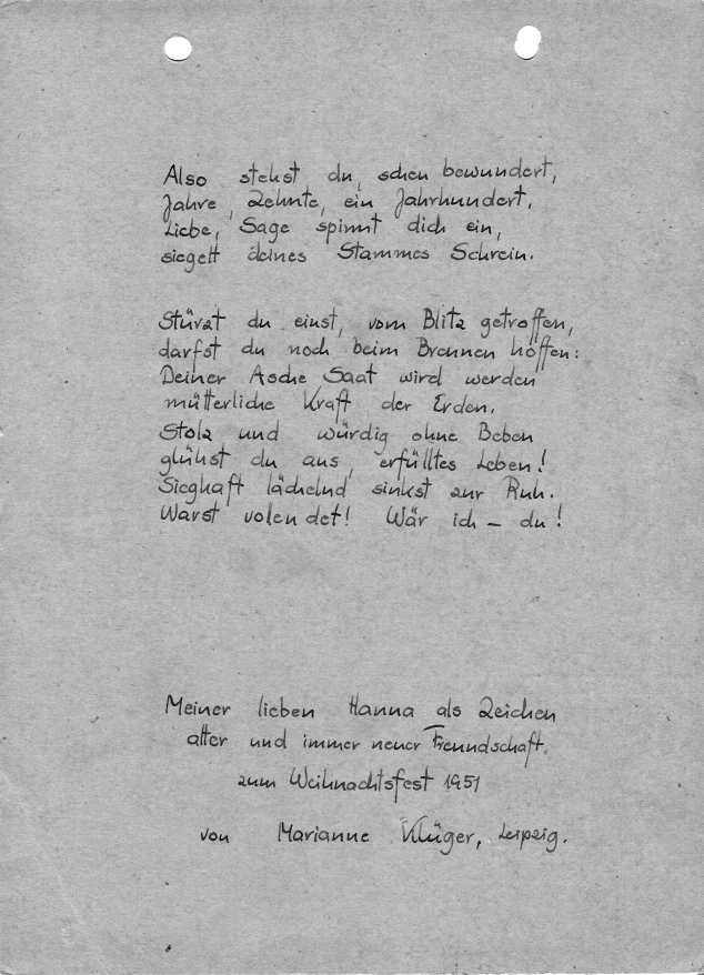 L16 Gedicht Von Marianne Kluger